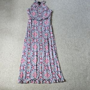Floral Maxi Dress - Pink and Black